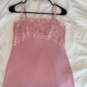 pink lace tank top